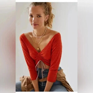 Anthropologie Sabrina Cinched Top Long Sleeve Shirred  XL NWOT Reg. $68